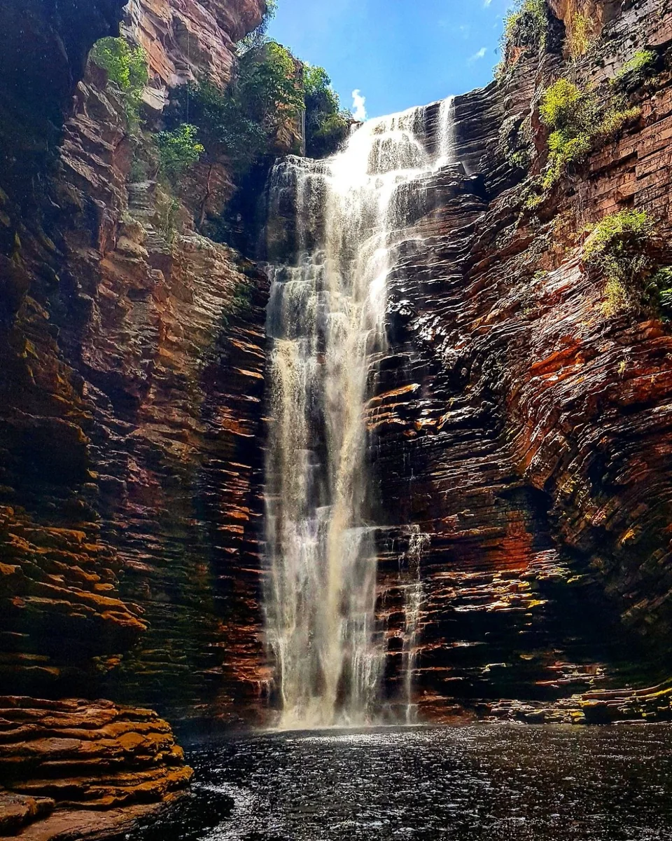 Experiência de cachoeira na Chapada
